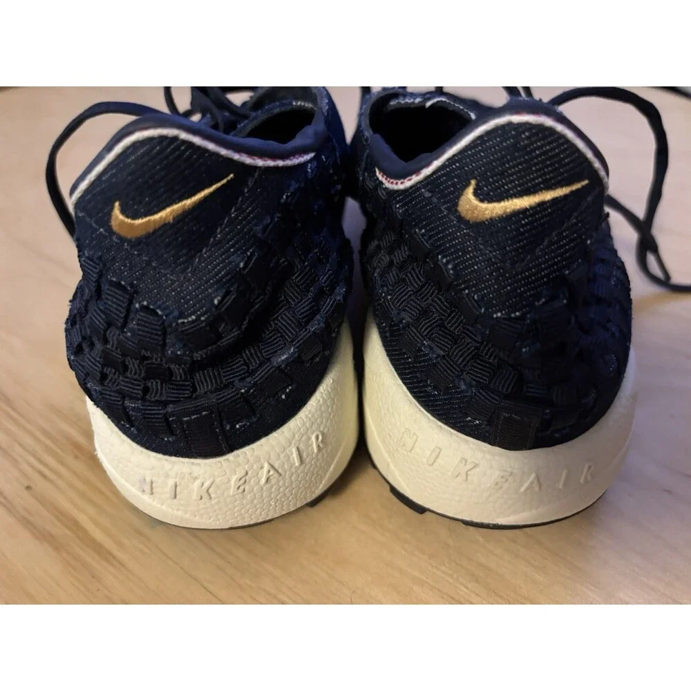 Nike Women's Air Footscape Woven Raw HF1759-400 Obsidian/Coconut/Wheat SZ 9 Blue